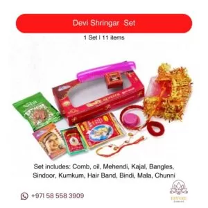 Divine Sansar Navratri Puja Box - 54-Item Ritual Set with Chunaris & Devi Shringar