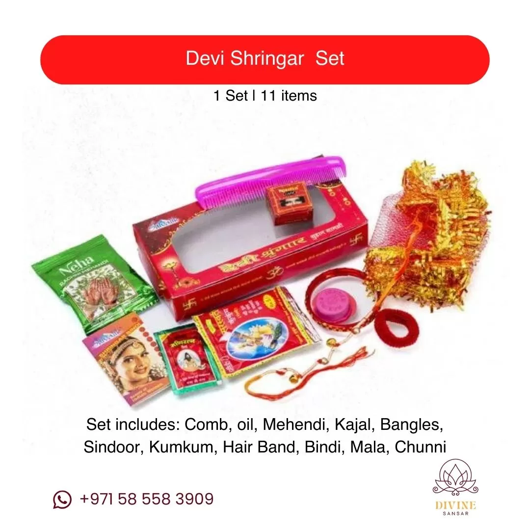 Divine Sansar Navratri Puja Box - 54-Item Ritual Set with Chunaris & Devi Shringar