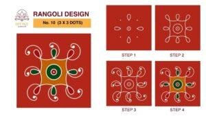 Tri-Color Delight Rangoli 3*3