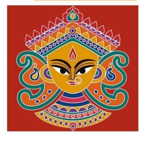 Durga Alpana Rangoli Design 1